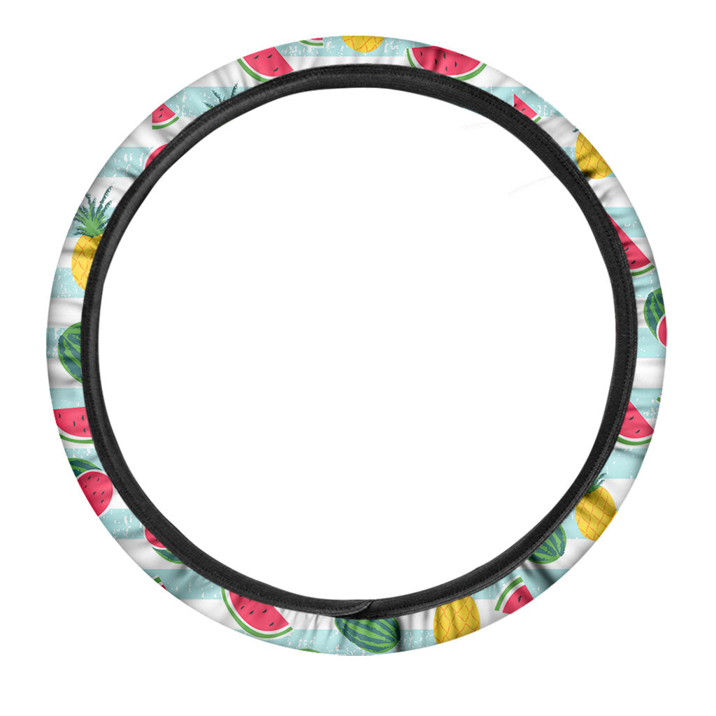 Cute Pineapple Watermelon Pattern Print Car Steering Wheel Cover