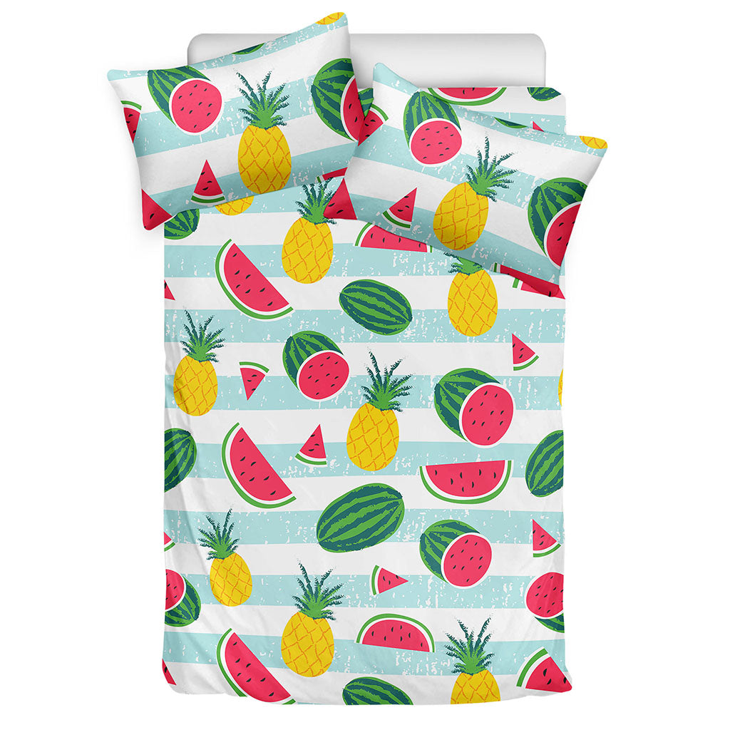 Cute Pineapple Watermelon Pattern Print Duvet Cover Bedding Set