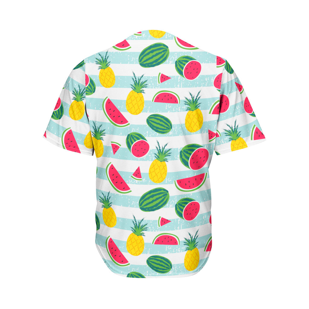 Cute Pineapple Watermelon Pattern Print Men's Baseball Jersey