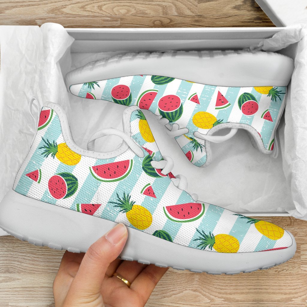 Cute Pineapple Watermelon Pattern Print Mesh Knit Shoes GearFrost