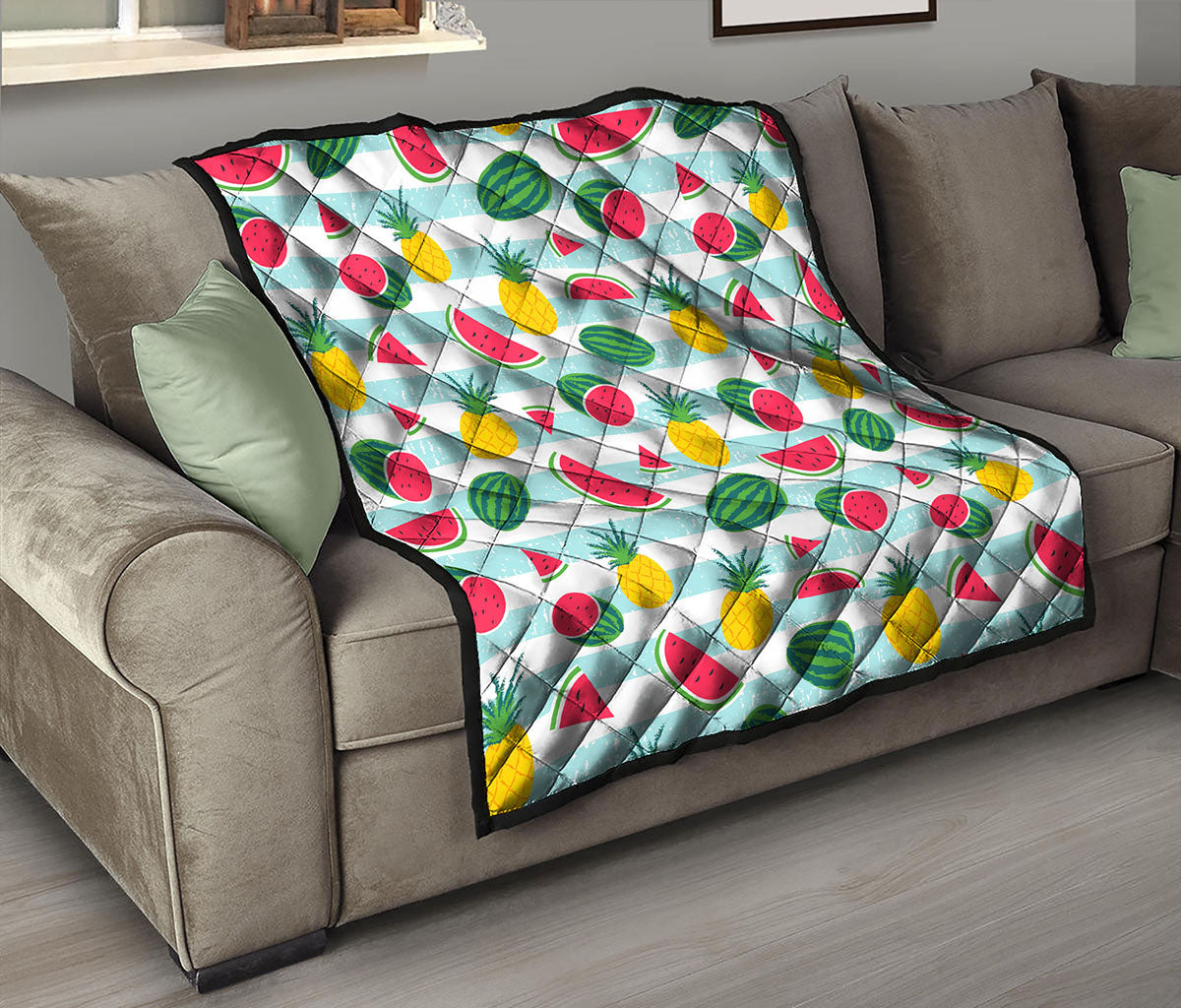 Cute Pineapple Watermelon Pattern Print Quilt