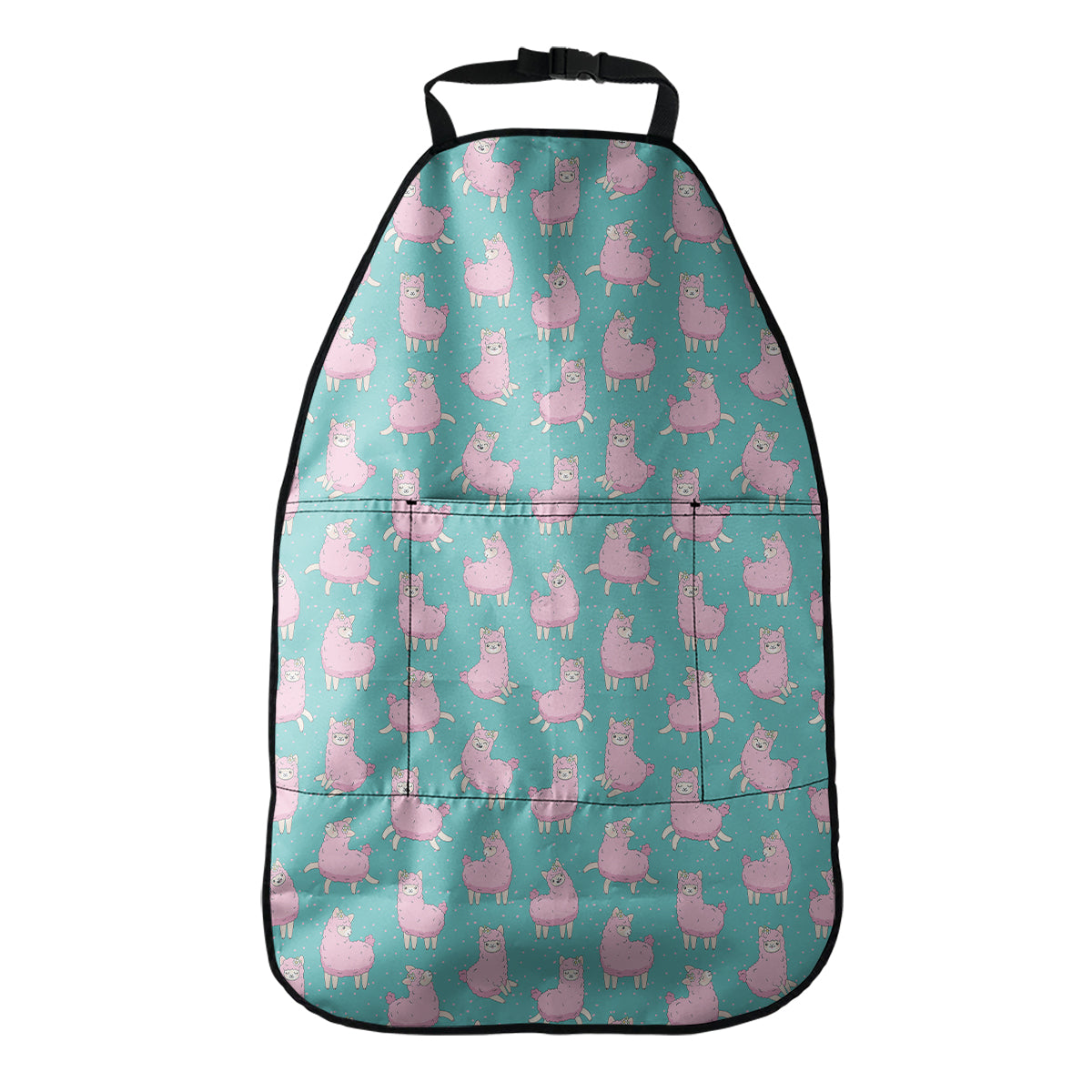 Cute Pink Llama Pattern Print Car Seat Organizers