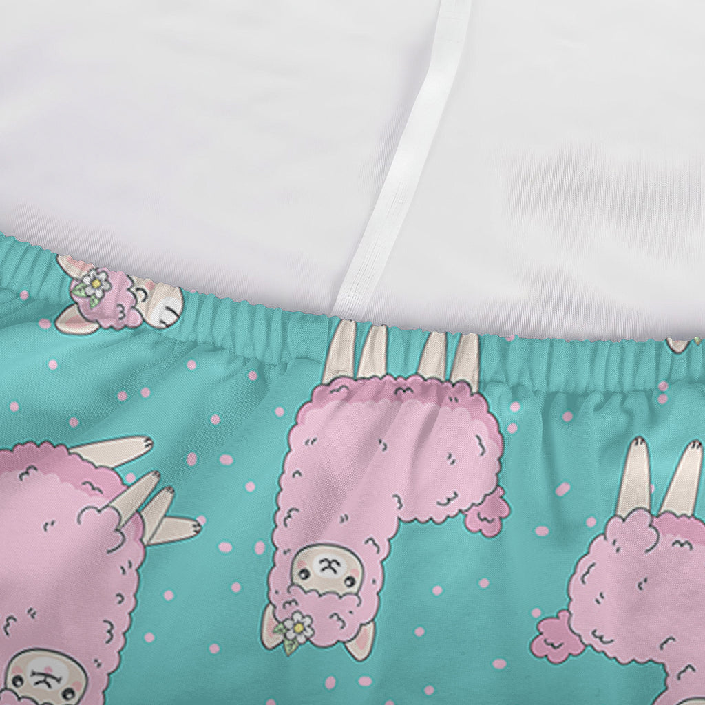 Cute Pink Llama Pattern Print Sofa Cover