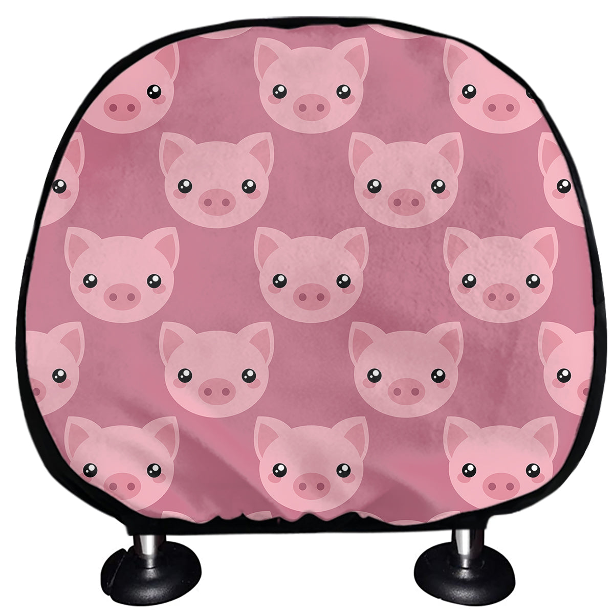 Cute Pink Pig Pattern Print Car Headrest Covers