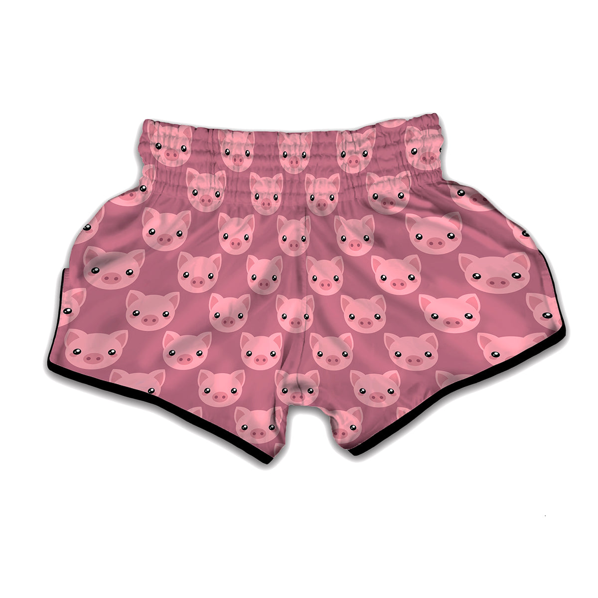 Cute Pink Pig Pattern Print Muay Thai Boxing Shorts
