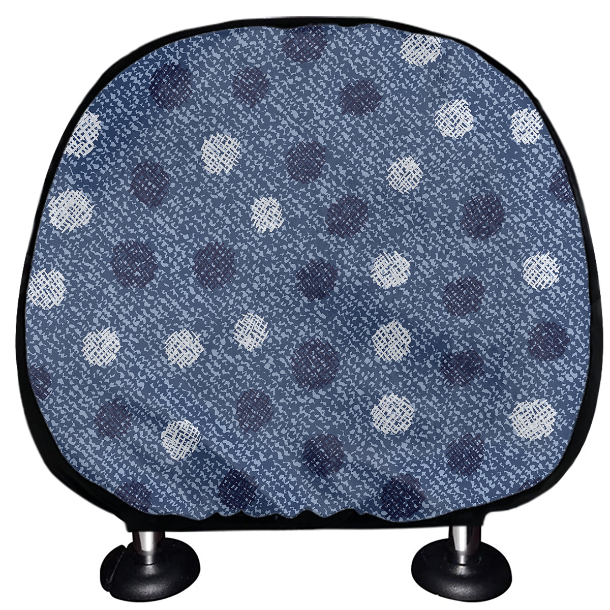 Cute Polka Dot Denim Jeans Pattern Print Car Headrest Covers