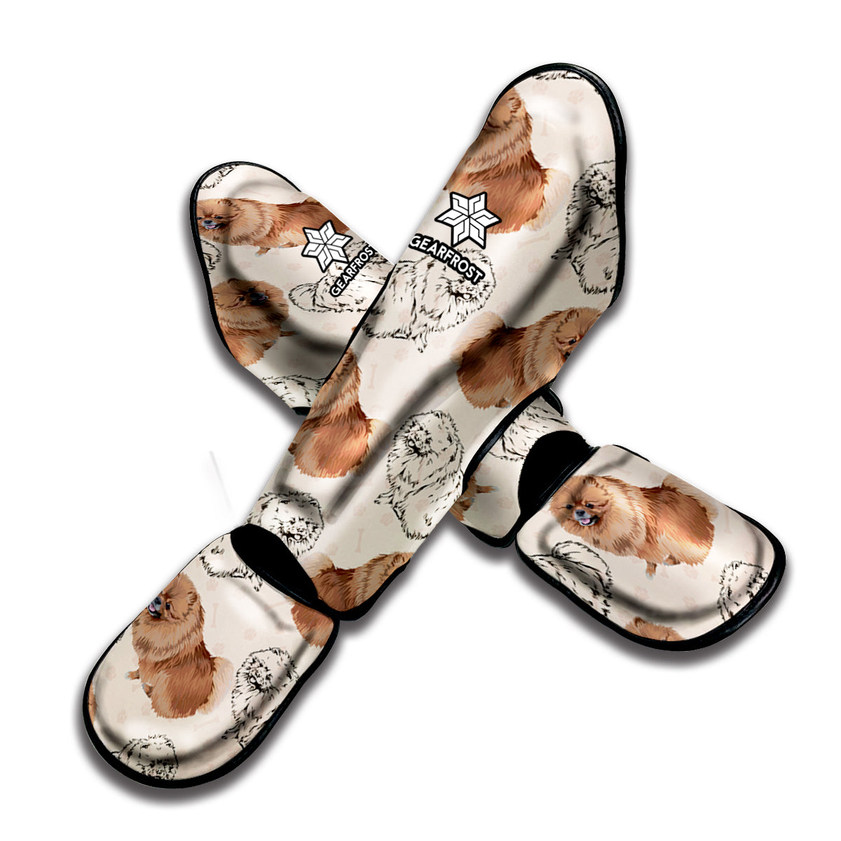 Cute Pomeranian Pattern Print Muay Thai Shin Guard
