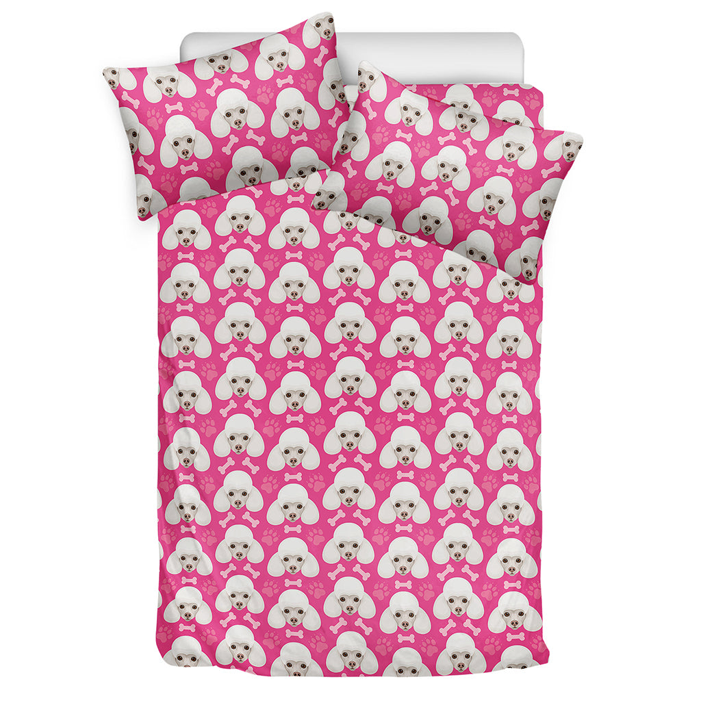 Cute Poodle Pattern Print Duvet Cover Bedding Set