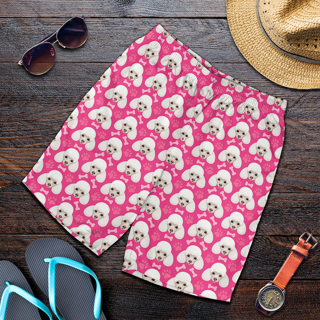 Cute Poodle Pattern Print Men's Shorts