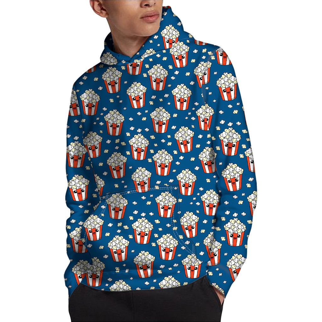 Cute Popcorn Box Pattern Print Pullover Hoodie