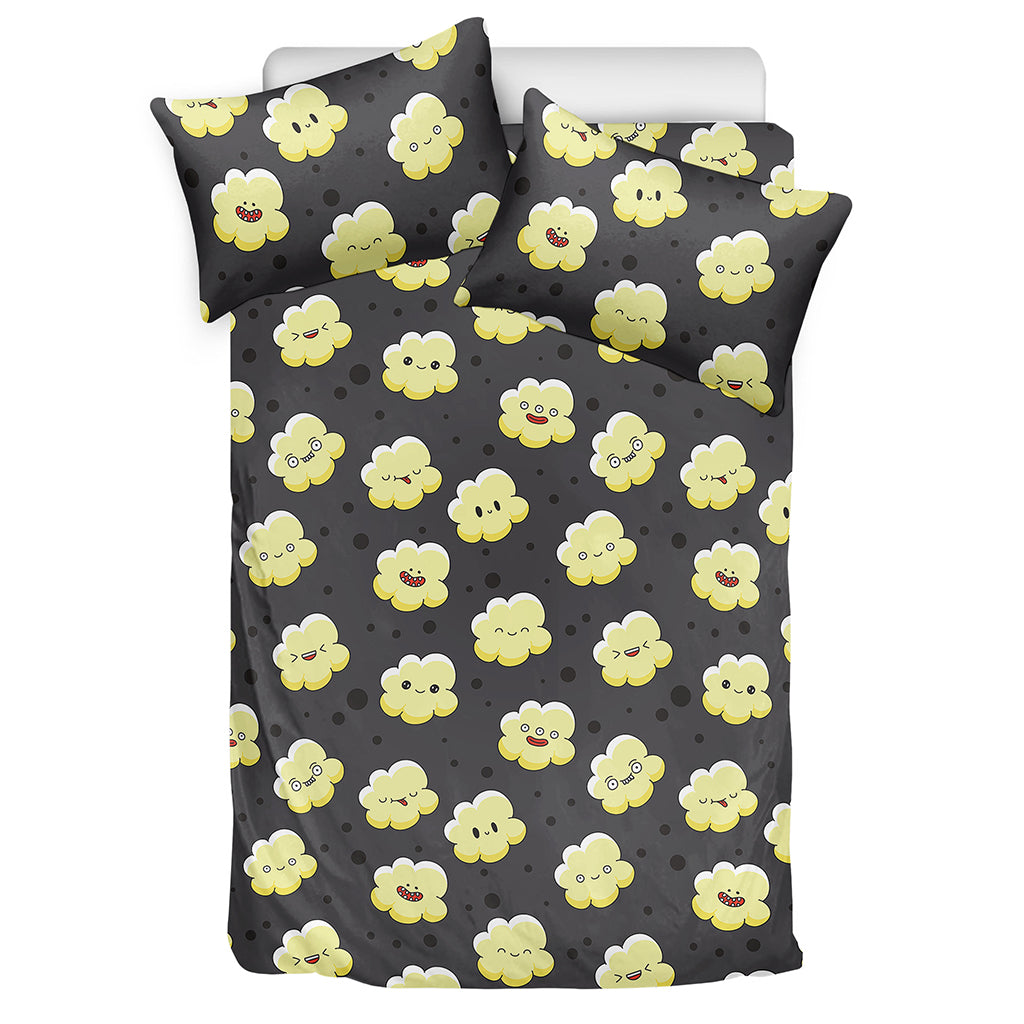 Cute Popcorn Pattern Print Duvet Cover Bedding Set
