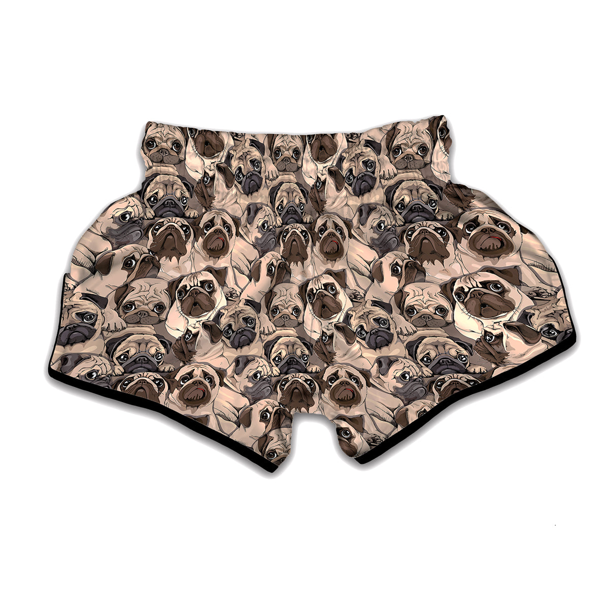 Cute Pug Pattern Print Muay Thai Boxing Shorts