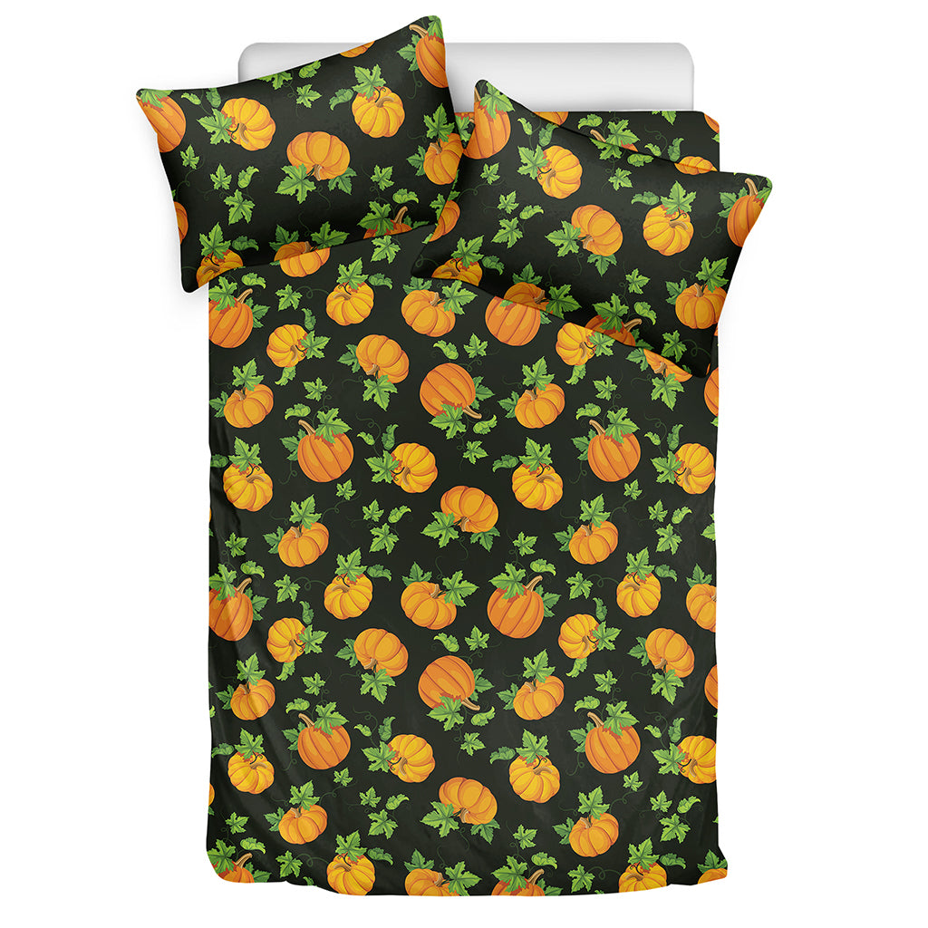 Cute Pumpkin Pattern Print Duvet Cover Bedding Set