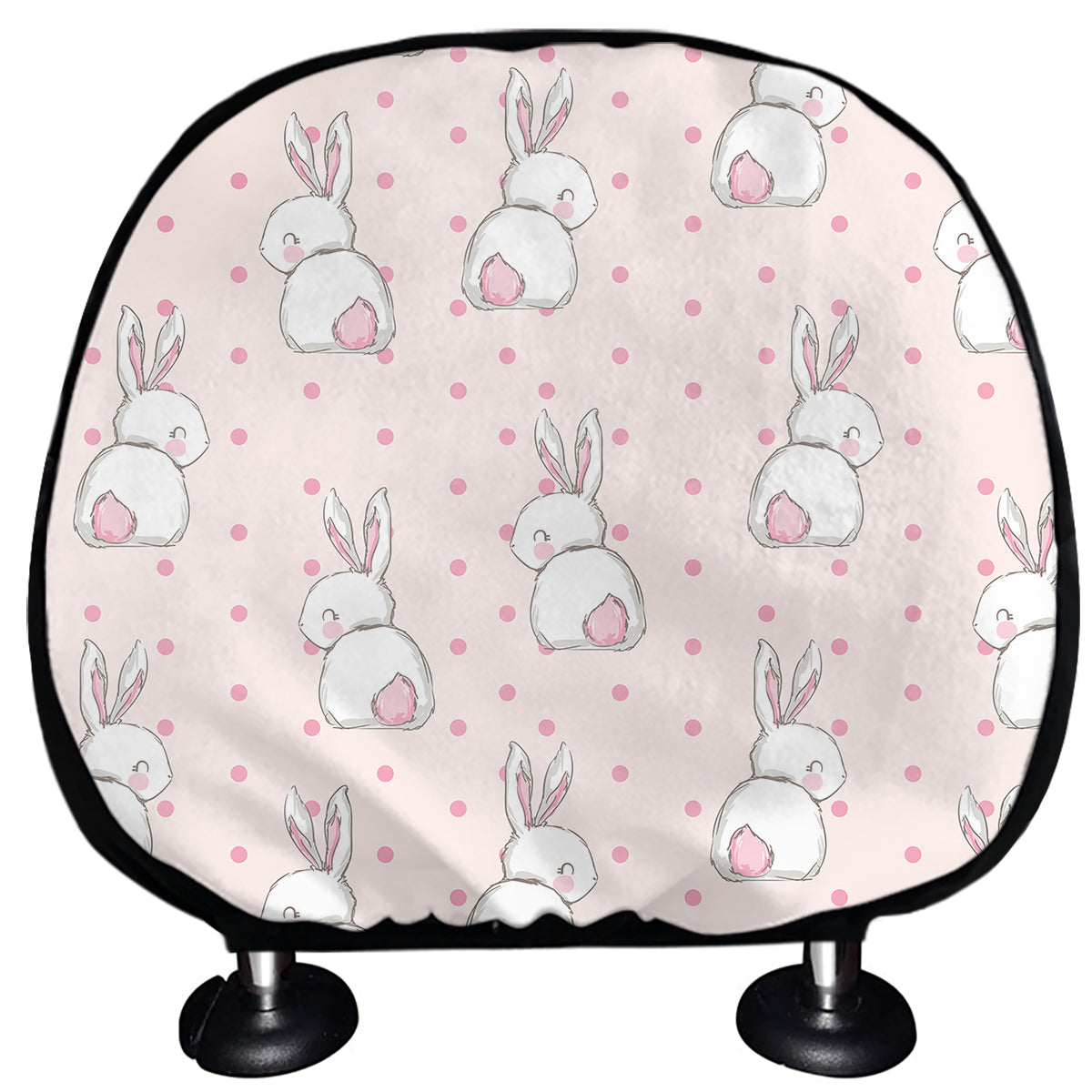 Cute Rabbit Pattern Print Car Headrest Covers