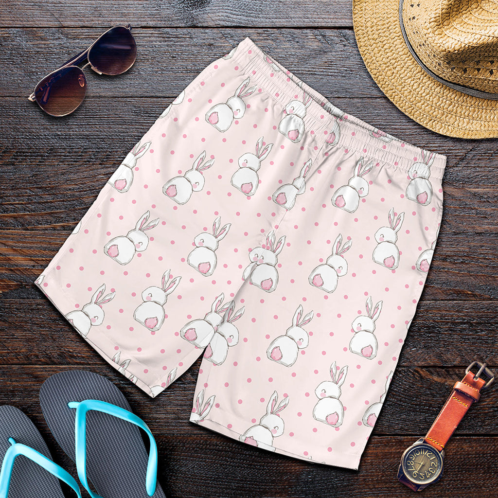 Cute Rabbit Pattern Print Men's Shorts