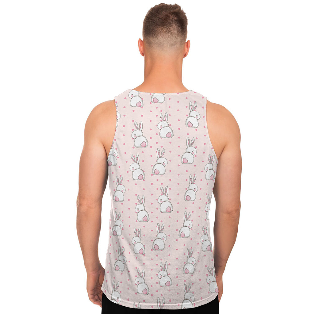 Cute Rabbit Pattern Print Men's Tank Top