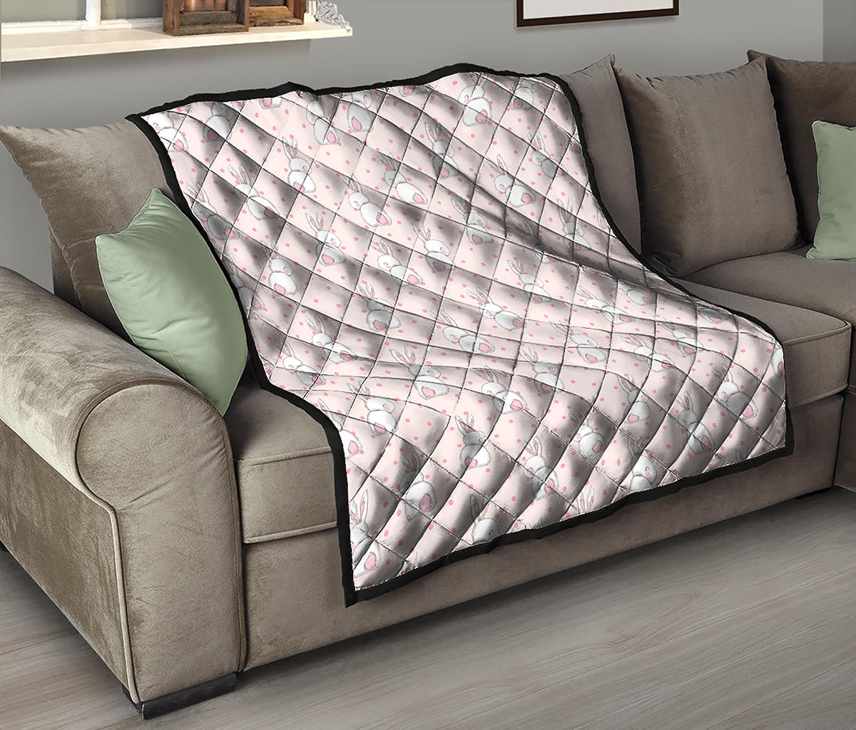 Cute Rabbit Pattern Print Quilt
