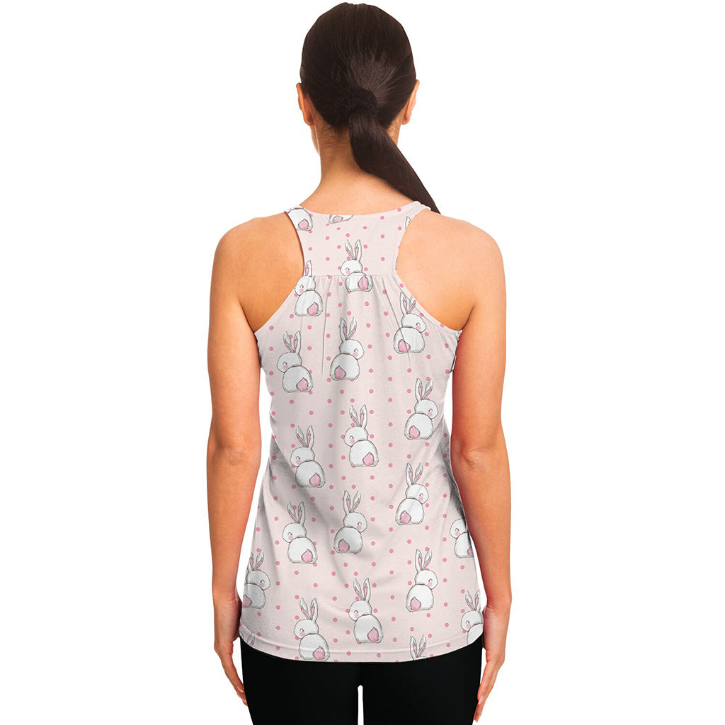 Cute Rabbit Pattern Print Women's Racerback Tank Top