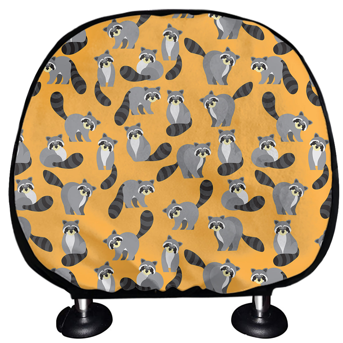 Cute Raccoon Pattern Print Car Headrest Covers