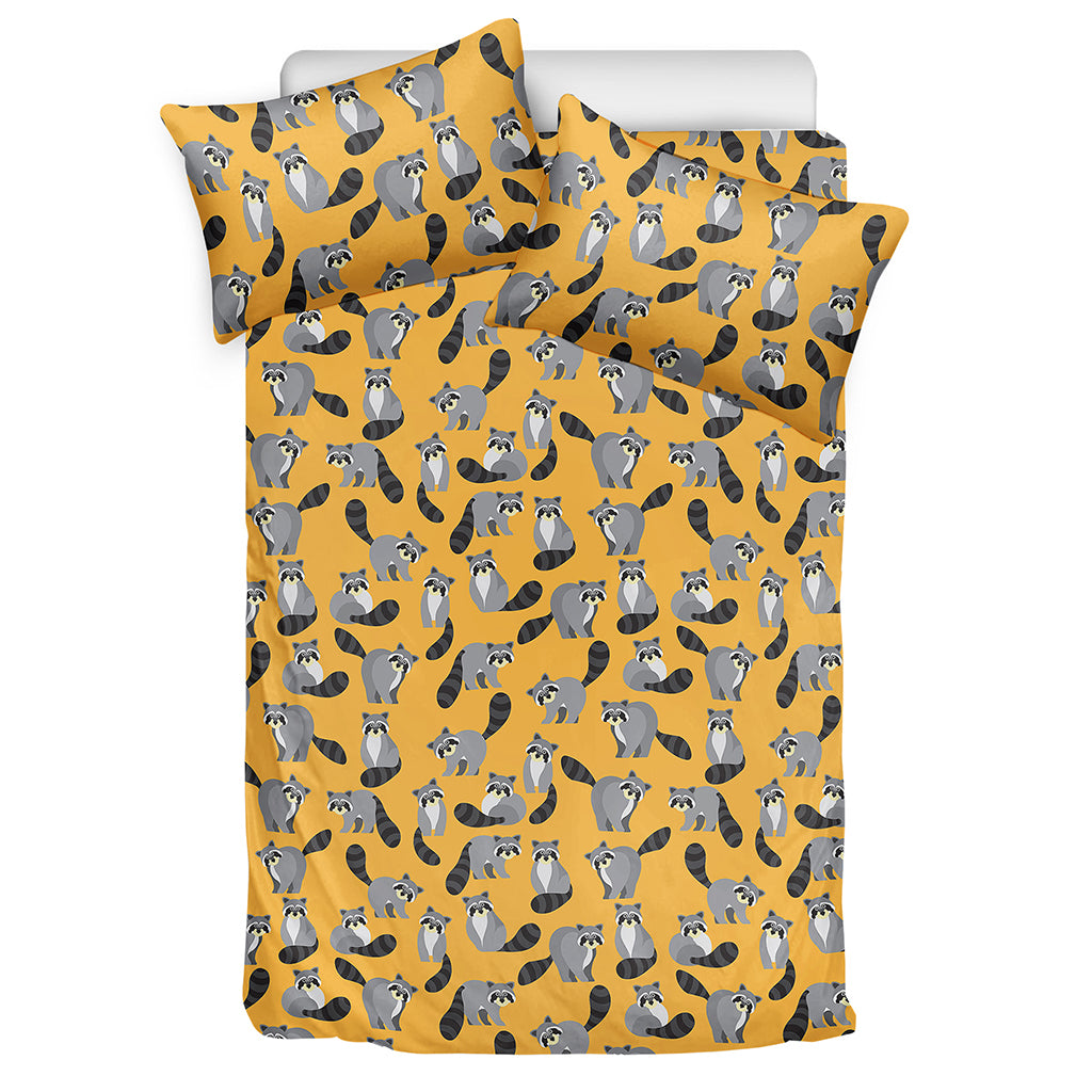 Cute Raccoon Pattern Print Duvet Cover Bedding Set