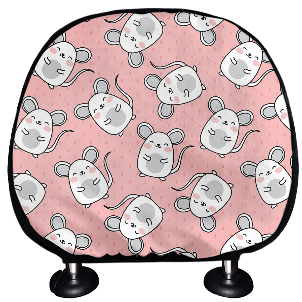 Cute Rat Pattern Print Car Headrest Covers