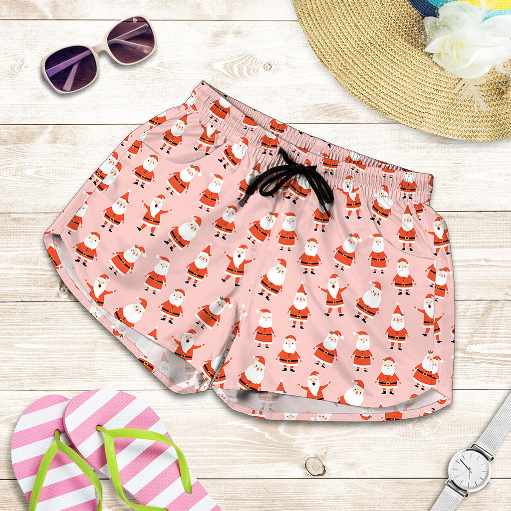 Cute Santa Claus Pattern Print Women's Shorts