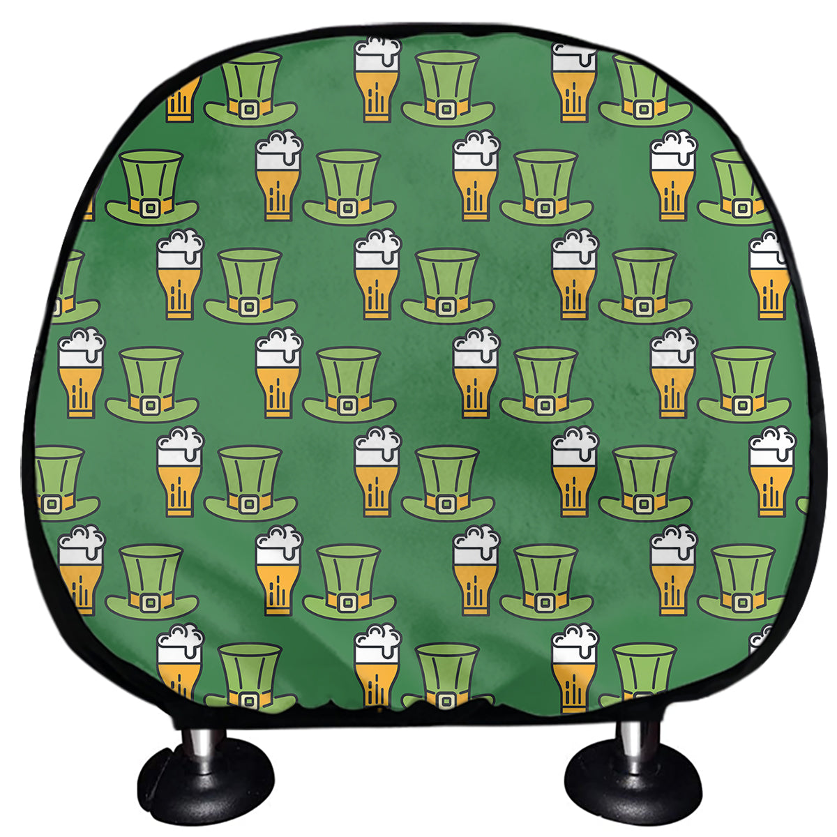 Cute Shamrock Saint Patrick's Day Print Car Headrest Covers