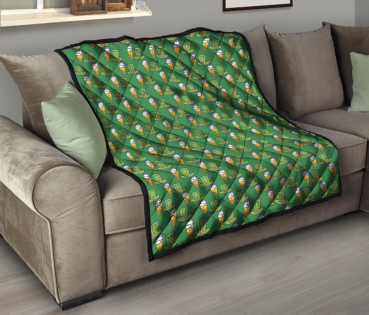 Cute Shamrock Saint Patrick's Day Print Quilt