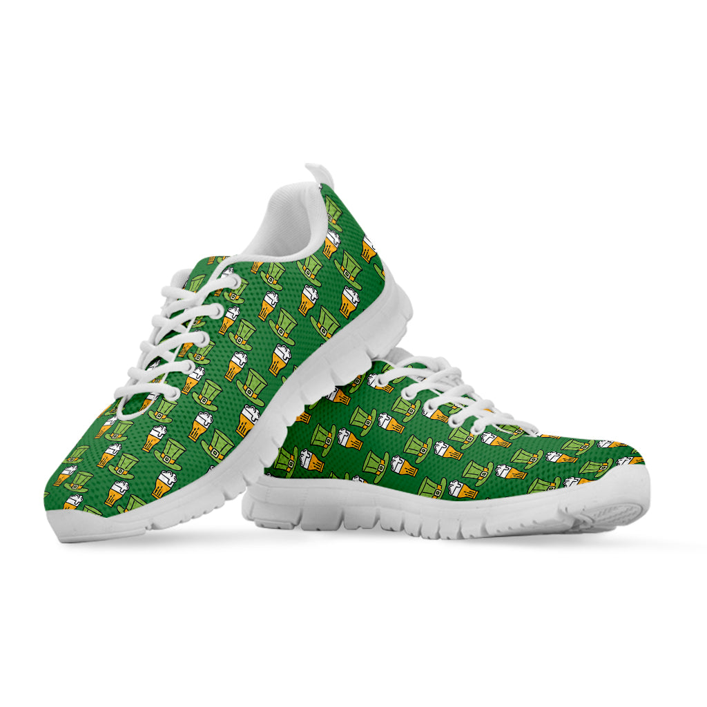 Cute Shamrock Saint Patrick's Day Print White Sneakers