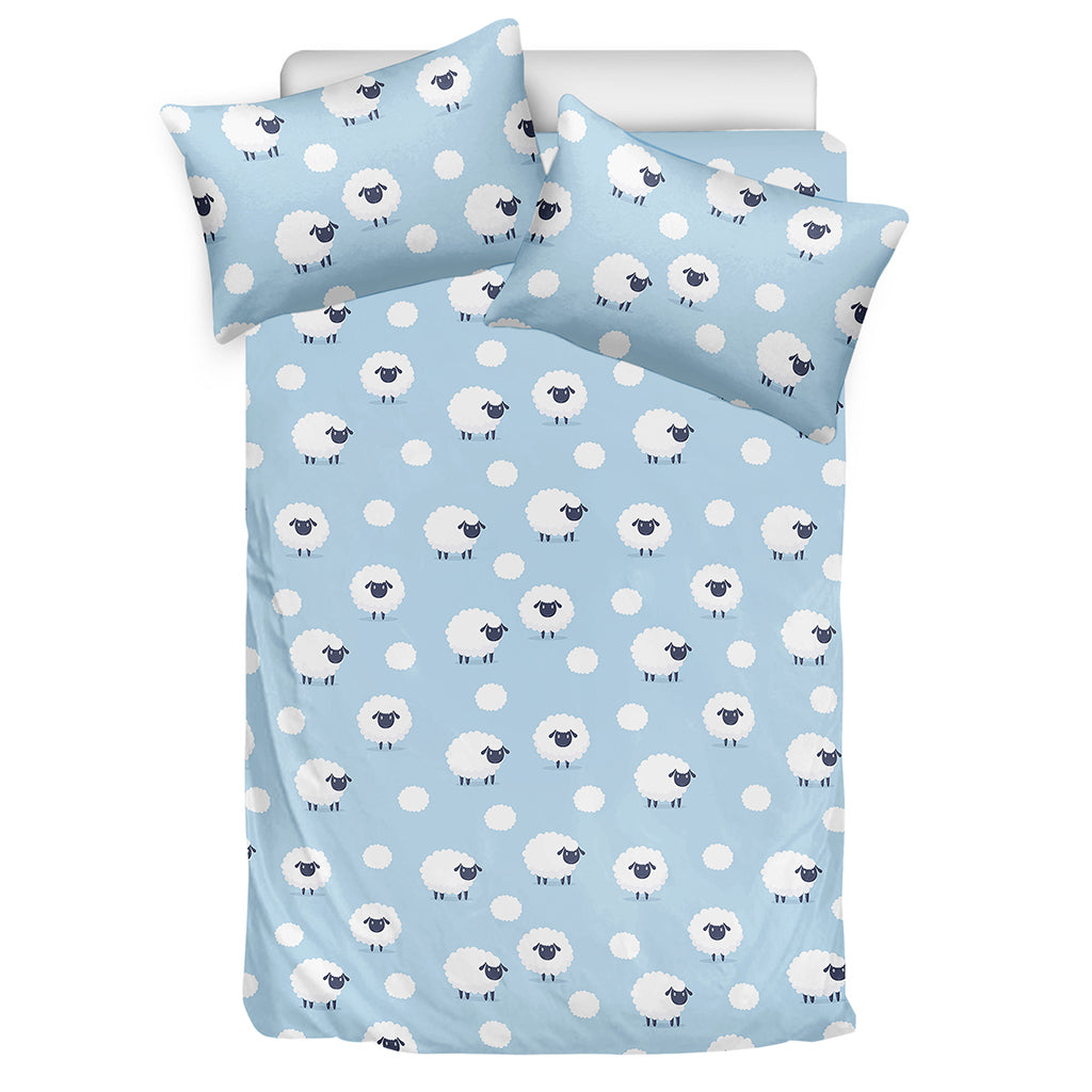 Cute Sheep Pattern Print Duvet Cover Bedding Set