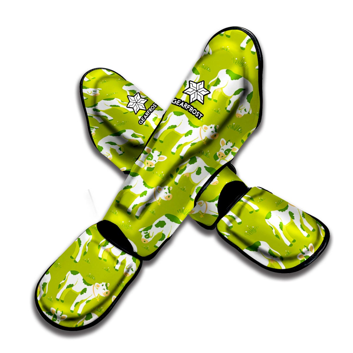 Cute Smiley Cow Pattern Print Muay Thai Shin Guard
