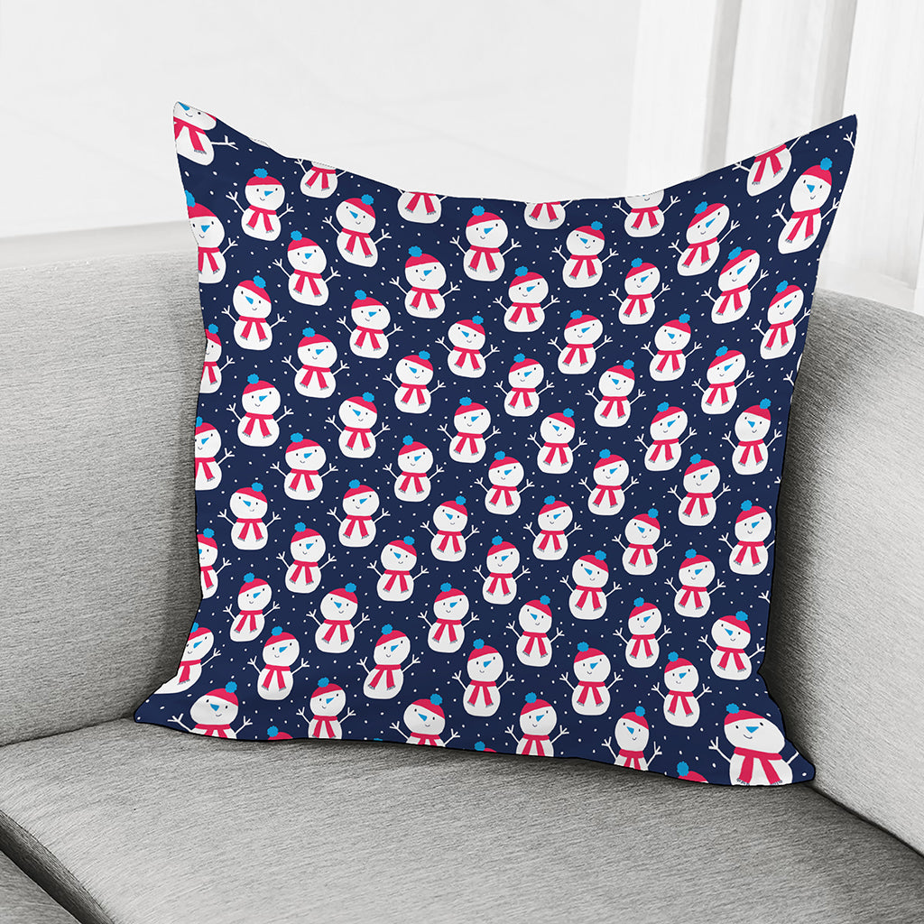 Cute Snowman Pattern Print Pillow Cover