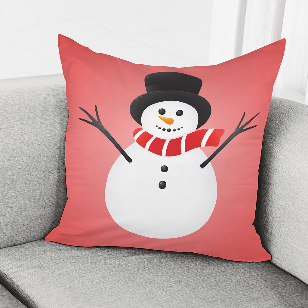 Cute Snowman Print Pillow Cover