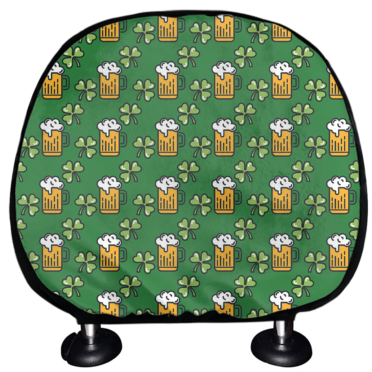 Cute St. Patrick's Day Pattern Print Car Headrest Covers