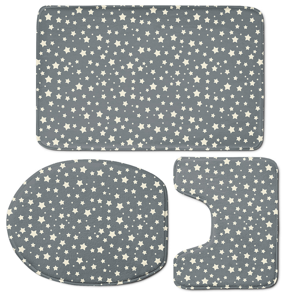 Cute Star Pattern Print 3 Piece Bath Mat Set