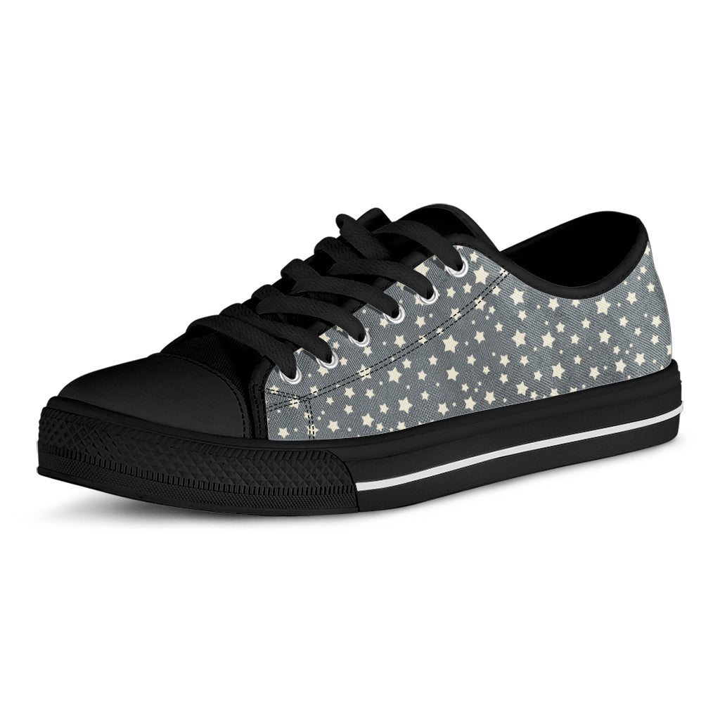Cute Star Pattern Print Black Low Top Shoes