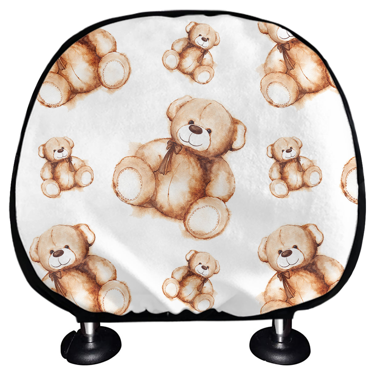 Cute Teddy Bear Pattern Print Car Headrest Covers