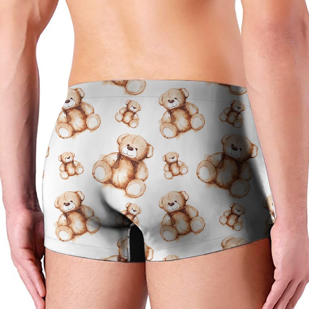 Cute Teddy Bear Pattern Print Men's Boxer Briefs