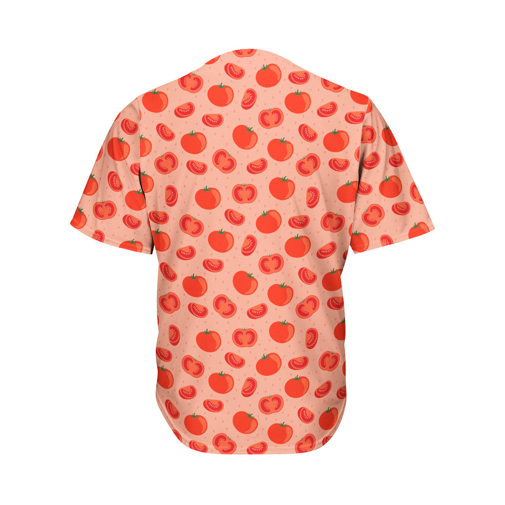 Cute Tomato Pattern Print Men's Baseball Jersey