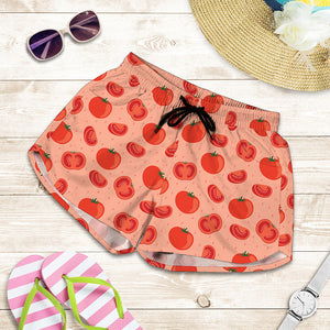 Cute Tomato Pattern Print Women's Shorts