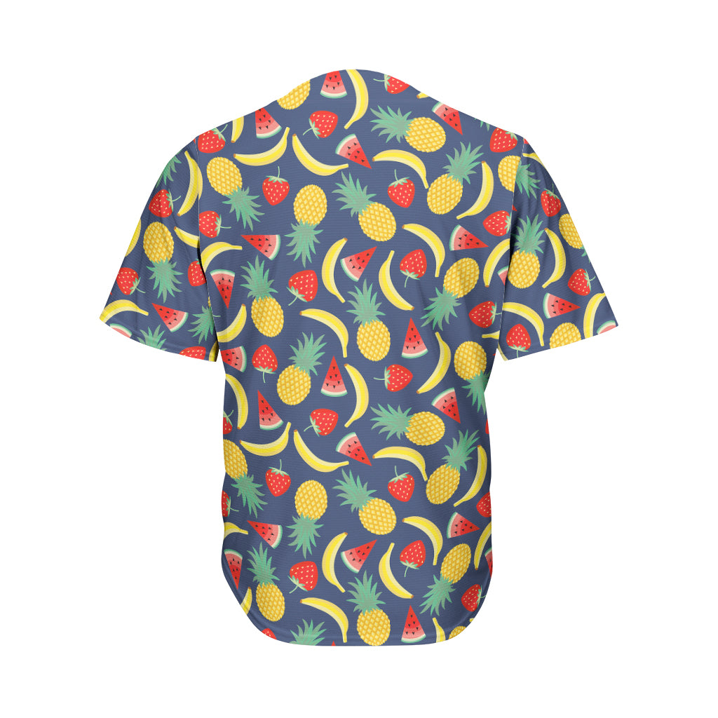 Cute Tropical Fruits Pattern Print Men's Baseball Jersey