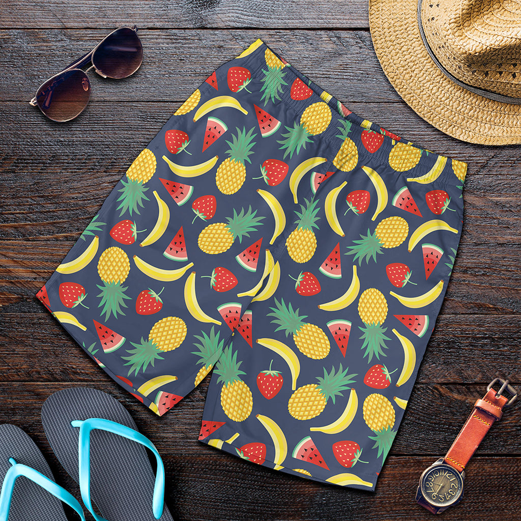 Cute Tropical Fruits Pattern Print Men's Shorts
