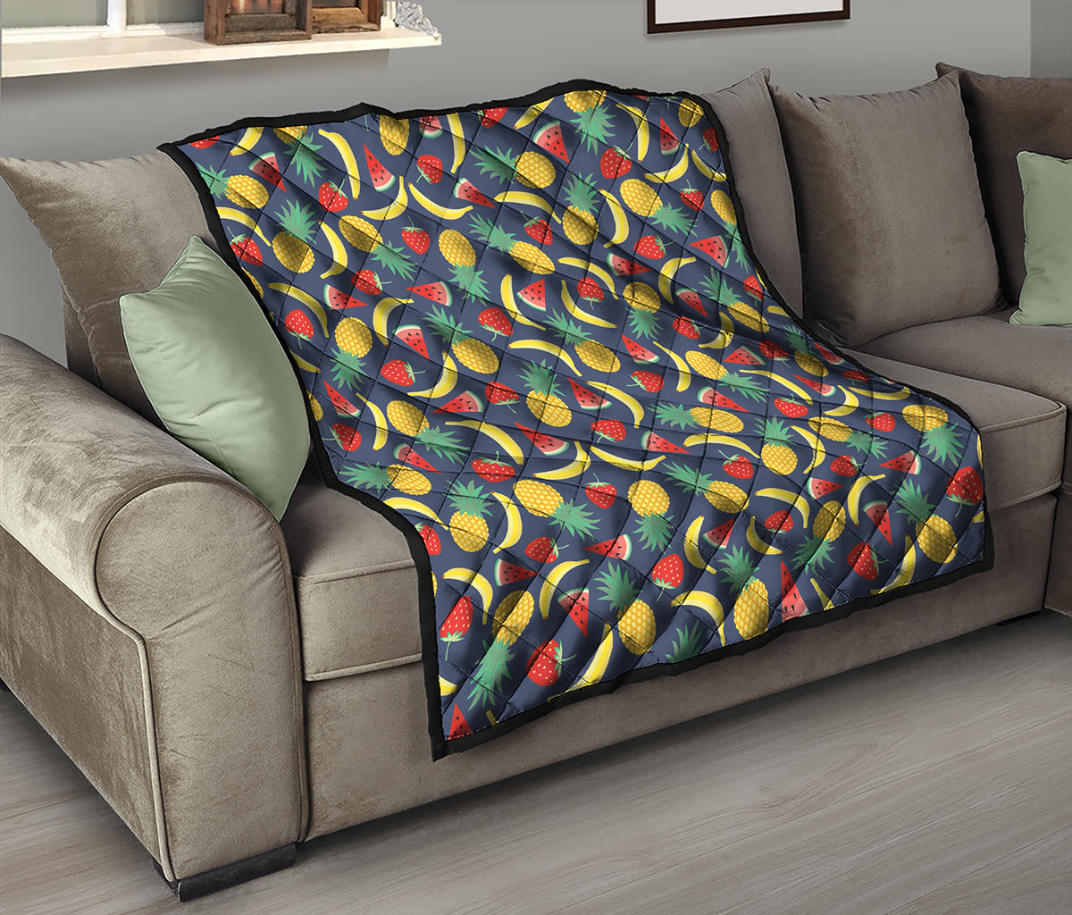Cute Tropical Fruits Pattern Print Quilt