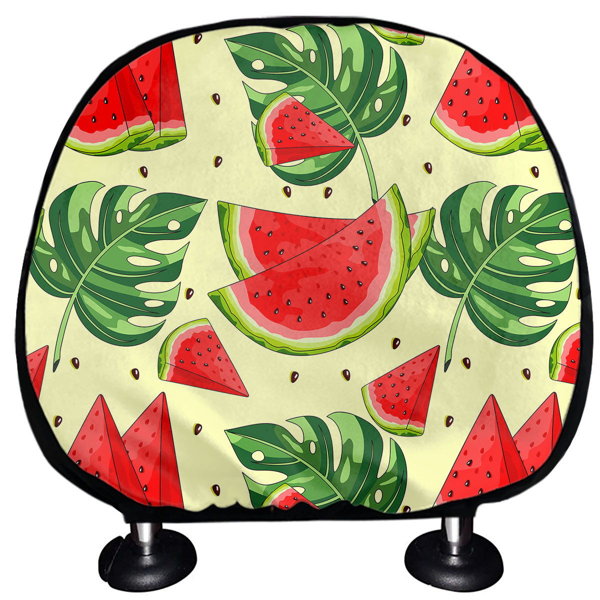Cute Tropical Watermelon Pattern Print Car Headrest Covers