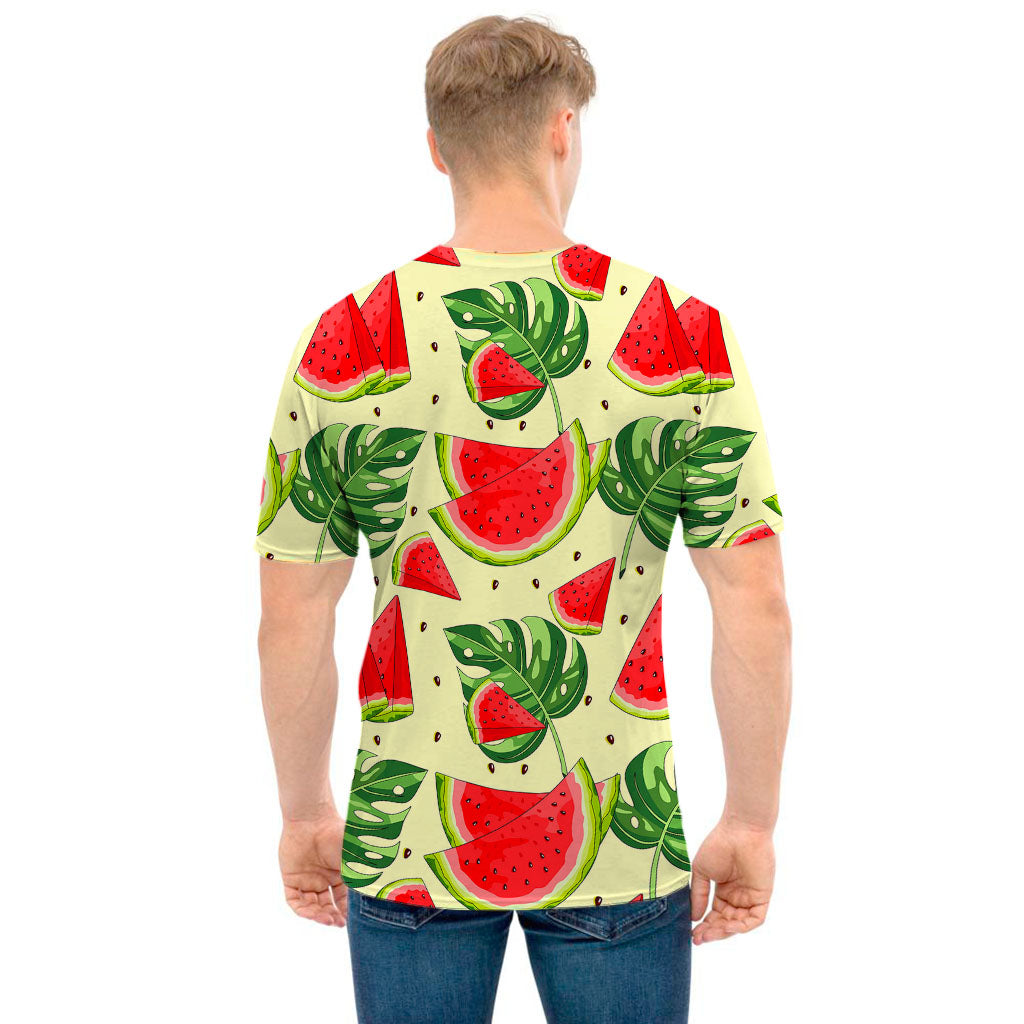 Cute Tropical Watermelon Pattern Print Men's T-Shirt