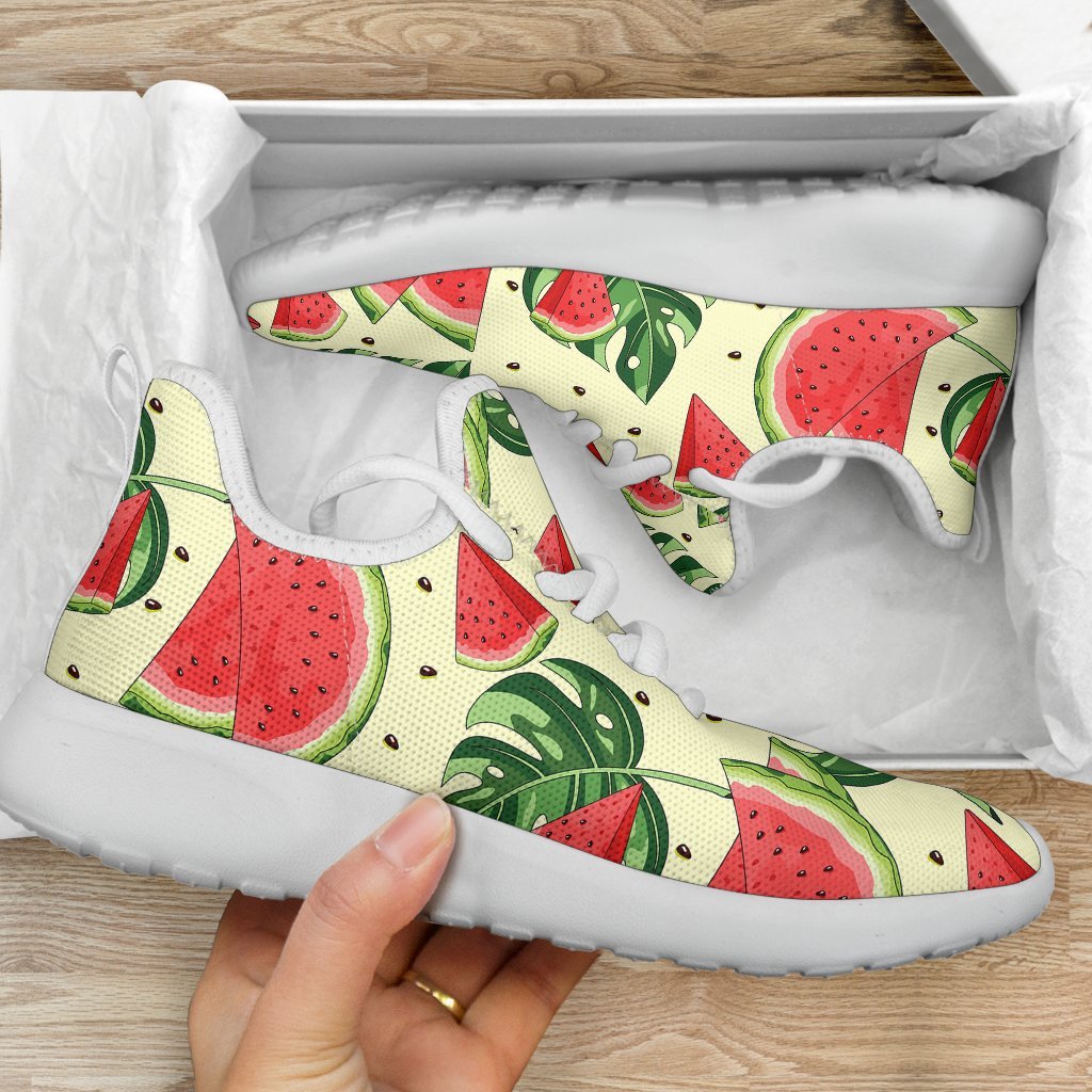 Cute Tropical Watermelon Pattern Print Mesh Knit Shoes GearFrost