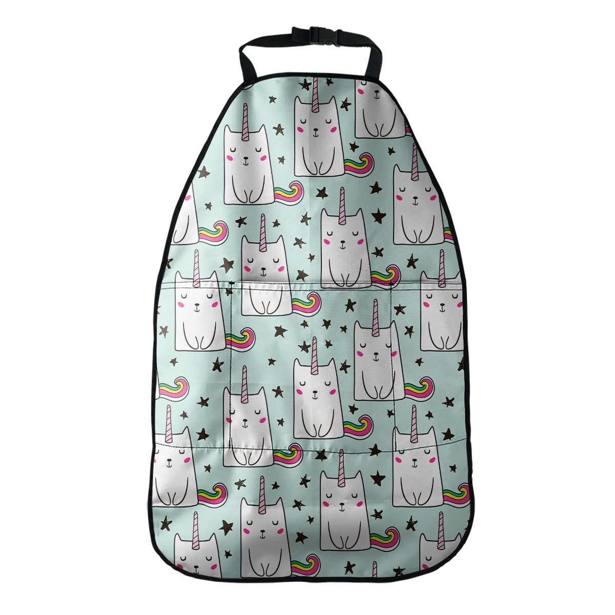 Cute Unicorn Cat Pattern Print Car Seat Organizers