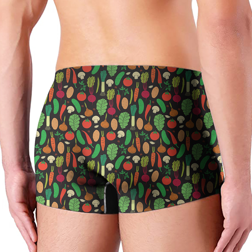 Cute Vegan Pattern Print Men's Boxer Briefs