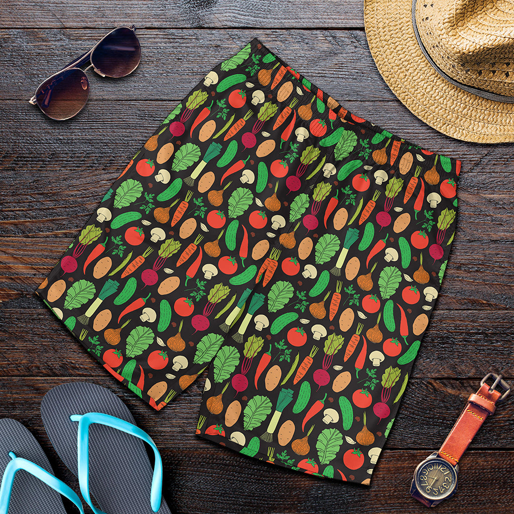 Cute Vegan Pattern Print Men's Shorts
