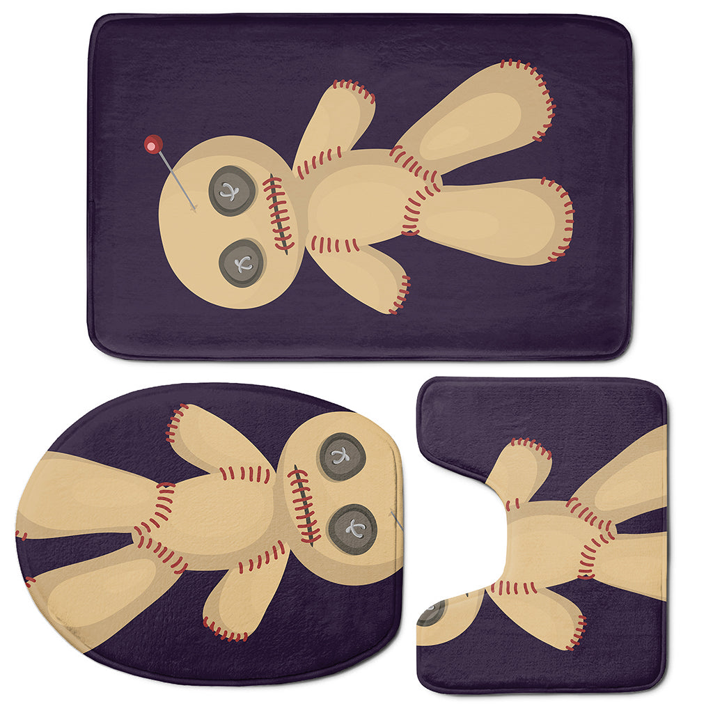 Cute Voodoo Doll Print 3 Piece Bath Mat Set